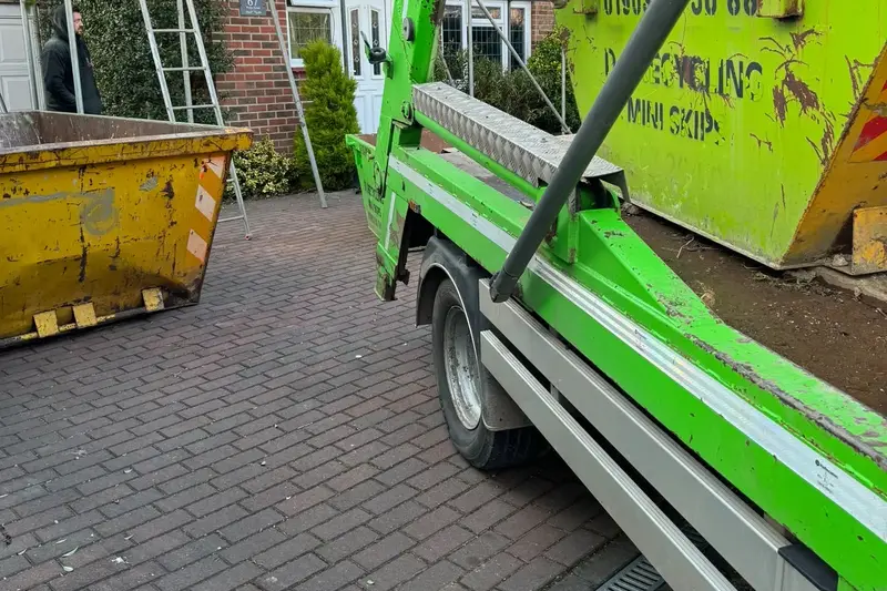 Skip delivered to a house under renovation